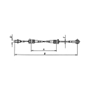 AL-KO Bowdenzüge für abnehmbare + höhenverstellbare AE HL 530 mm / GL 740 mm, C 6 mm, D M12
