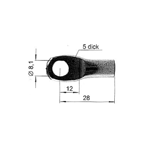 Augen für Gasfedern (oval) B 8,1 mm  A 28 mm F M8