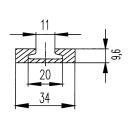 Airline-Zurrschiene Alu L 2998 mm ungebohrt B 34 mm, H 9,6 mm